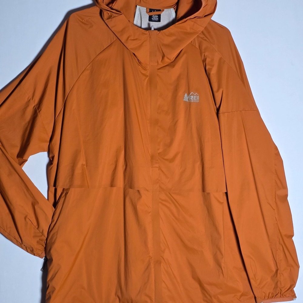 REI Groundbreaker 2.0 Waterproof Hooded Anorak Pullover Jacket Rust Orange 3XL